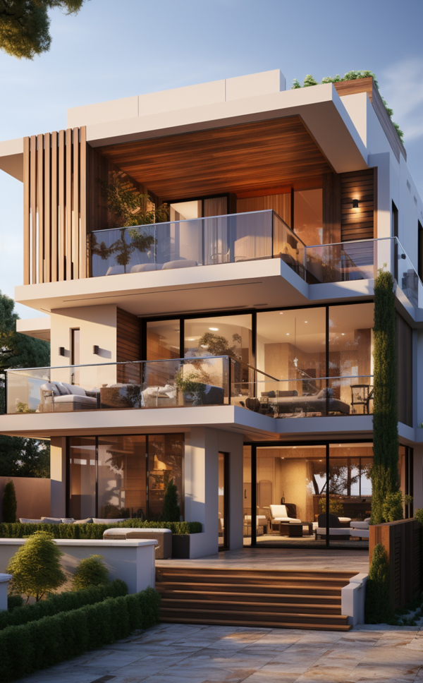 Real estate agent with clients